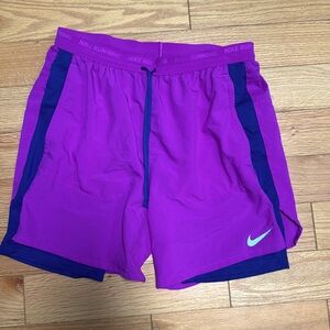 Men’s Nike Dri-FIT Running Shorts - Purple w/Blue Boxer Brief Lining